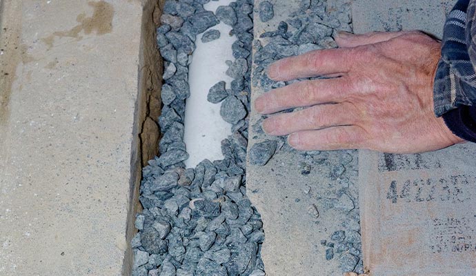 French drain system installation