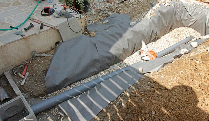 Outdoor drainage system installation service