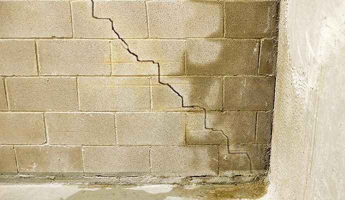 Visible cracks on wall
