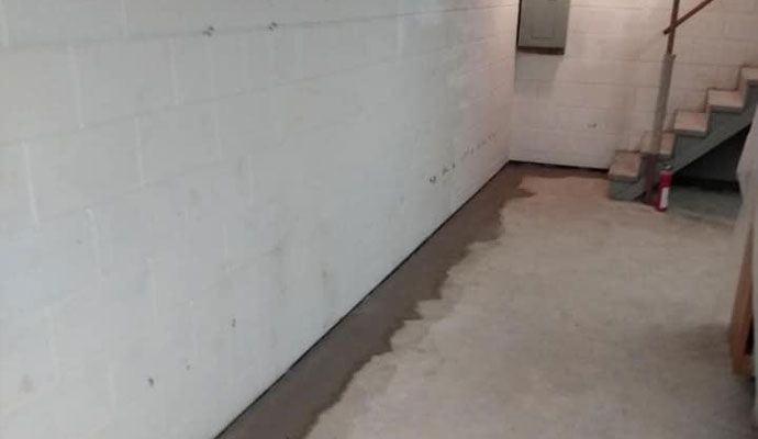 Waterproofed basement area Waterproofed basement area