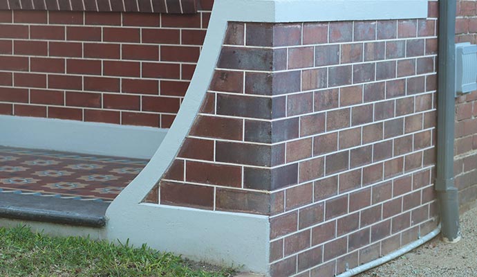 Discolored foundation wall