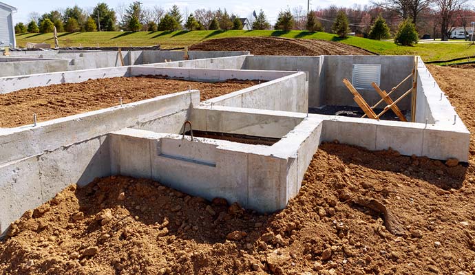 Foundation slabs under construction