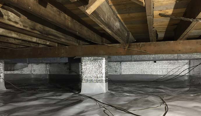 Mold damaged crawl space