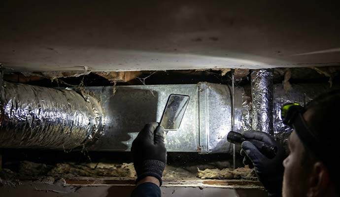 Mold inspection for HVAC ducts