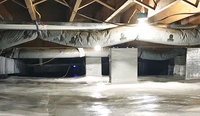Crawl space vapor barrier encapsulation Crawl space vapor barrier encapsulation