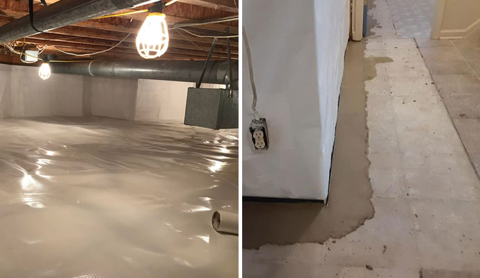 Basement waterproofing and crawl space repair in Greenwood, Indiana